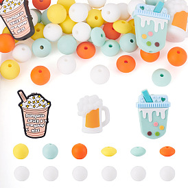48 шт. 10 стили, экологически чистые силиконовые фокальные бусины пищевого качества, разнообразные