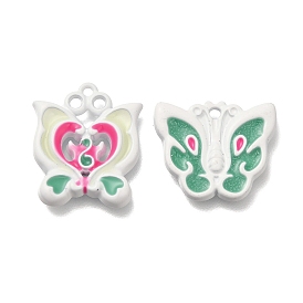 Spray Painted Alloy Pendants, Butterfly Charms