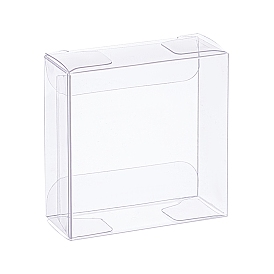 Foldable Transparent PVC Plastic Gift Boxes, Candy Box, for Wedding, Party and Baby Shower Favors, Rectangle