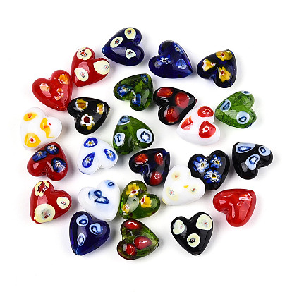 Стекло ручной работы тысячецветник бисера, сердце