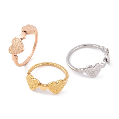 304 anillo de dedo de corazón de acero inoxidable para mujer