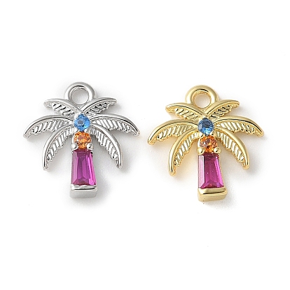 Латунные микро проложить кубического циркония подвески, очарование кокосового дерева, стойки покрытие, долговечный, без кадмия и без свинца
