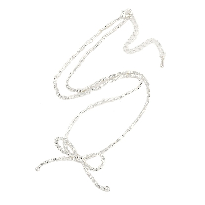 Ожерелья с подвеской в виде банта из латуни, квадратные бусины ожерелья для женщин