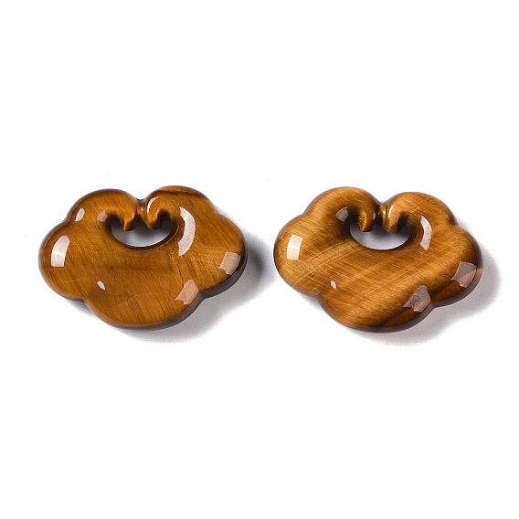 Natural Tiger Eye Pendants, Auspicious Cloud Charms