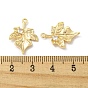 Brass Pendant with Clear Glass, Maple Leaf Charms