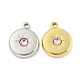 Glass Pendants, with 304 Stainless Steel Findings, Flat Round