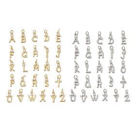 Латунные микропаве прозрачные кубические циркониевые подвески, письмо амулеты, с целью перехода в кольце, стойки покрытие, долговечный, без свинца и без кадмия