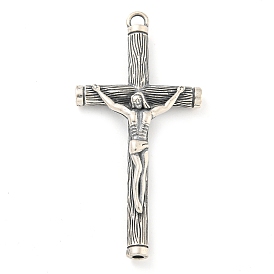 925 Thai Sterling Silver Religion Pendants, Jesus Cross Charms with 925 Stamp