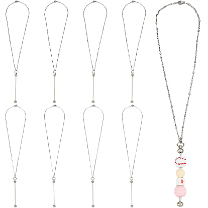 8 шт. 2 стили 304 изготовление цепочек из нержавеющей стали, подвеска из бусинок с железным стержнем