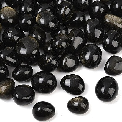 Perles d'obsidienne de brillance dorée naturelle, pierre tombée, nuggets, pas de trous / non percés, Pierres précieuses pour remplir les vases/non percées, gemmes de remplissage de vase