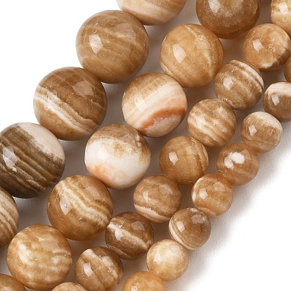 Natural Calcite Beads Strands, Smooth Round