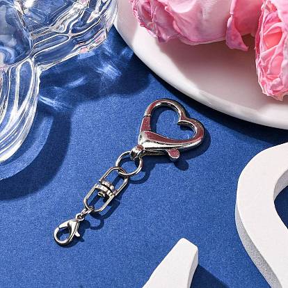 Брелки с застежкой-карабином из сплава, сердце