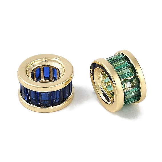 Латунные микро проложить Цирконий Европейский бисером, без кадмия, без никеля и без свинца, реальный 18 k позолоченный, плоско-круглые