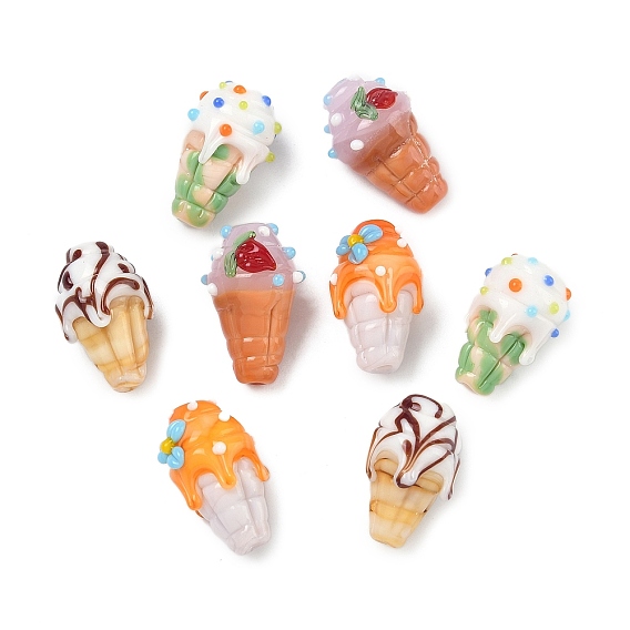Бусины лэмпворк , мороженое