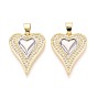 Подвески из латуни с микро-паве ко Дню святого Валентина, прозрачные циркониевые подвески, сердце прелести