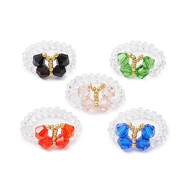 Butterfly Glass Stretch Rings for Women