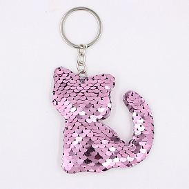 Sparkling Cat Keychain for Women's Bags and Cars - Cute Reflective Keyring Gift