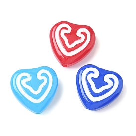 Бусины из стеклянной эмали, окрашенные методом запекания, сердце
