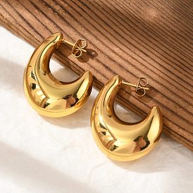 304 из нержавеющей стали серьги, луна