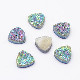 Гальванизированный природный druzy агат кабошоны, треугольные