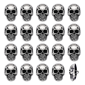20Pcs Alloy Buttons, Skull, 1-Hole