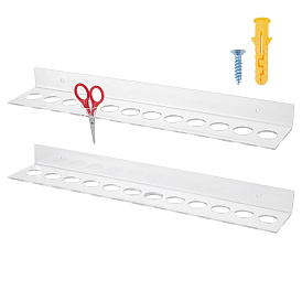 Акриловые настенные подставки для хранения ножниц, прямоугольные, с винтами