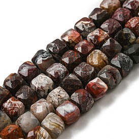 Natural Mexican Agate Beads Strands, Faceted Cube