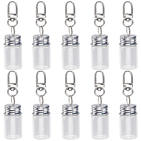 10шт. брелки в виде стеклянных бутылок, с железными застежками и пробкой