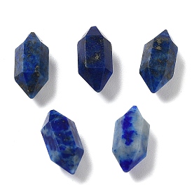 Natural Lapis Lazuli Double Terminated Pointed Beads, No Hole, Faceted, Bullet