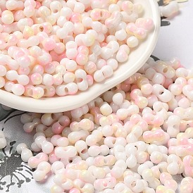 Baking Paint Glass Seed Beads, Round Hole, Peanut