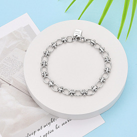 Латунь цепи браслеты, Браслеты из овальных звеньев цепи для женщин, с печатью удачи, без никеля 