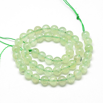 Natural Prehnite Beads Strands, Round