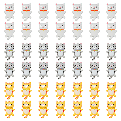 60 pcs 3 colores cabujones de resina, gato