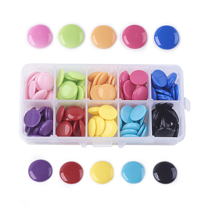 10 цветные акриловые кабошоны, полукруглые / купольные