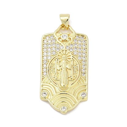 Латунные микро проложить кубического циркония подвески, Святой бенедикт, без свинца и без кадмия, долговечный, стойки покрытие