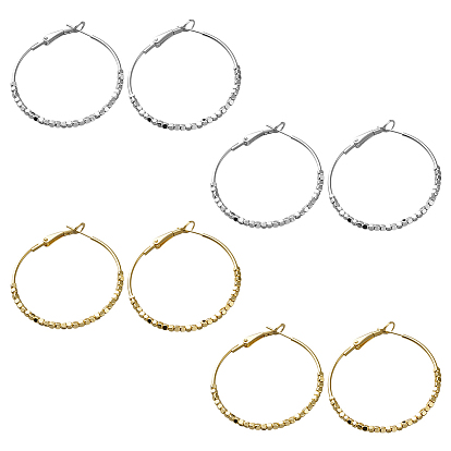 4 пары 2 цветные серьги-кольца из сплава, кольцо