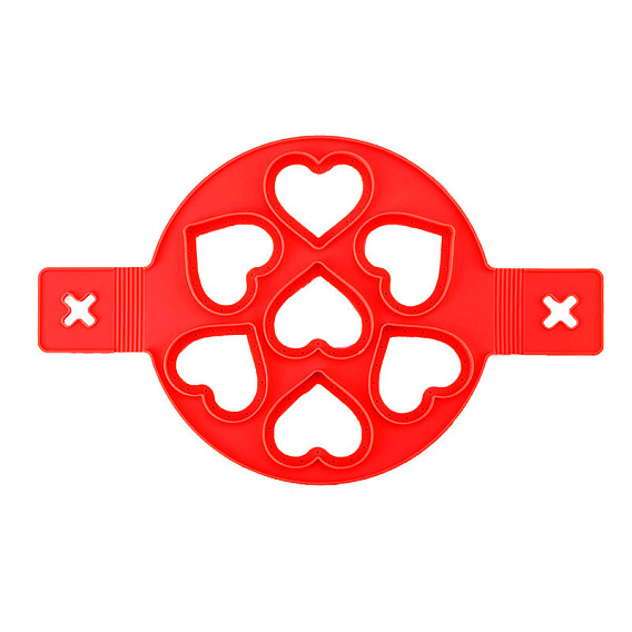 Силиконовая формочка для блинов, яичные кольца кексы для выпечки круглая форма, с 7 полостью в форме сердца