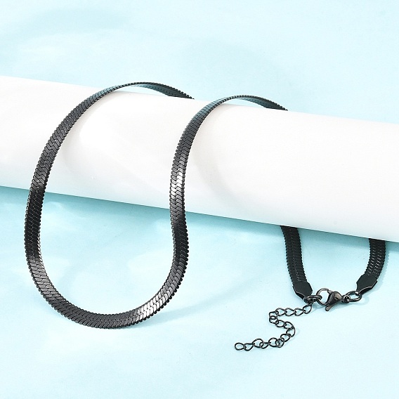 5мм 304 плоские ожерелья из нержавеющей стали в виде змейки для женщин и мужчин, ионное покрытие (ip)