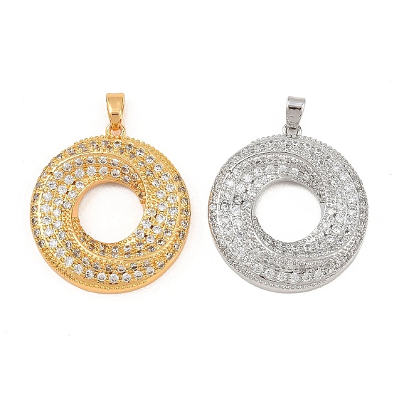 Латунные микро проложить кубического циркония подвески, пончики