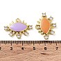 Brass Brass Micro Pave Cubic Zirconia Pendants, with Enamel, Real 18K Gold Plated, Horse Eye Charms