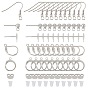 Stainless Steel Stud Earring Findings, with Earring Hooks, Leverback Earrings Findings, Stainless Steel & Plastic Ear Nuts