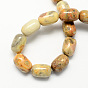 Barrel Shaped Gemstone Natural Crazy Agate Stone Beads Strands, 15x10mm, Hole: 1mm, about 25pcs/strand, 15.3 inch