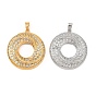 Латунные микро проложить кубического циркония подвески, пончики