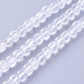 Natural Quartz Crystal Beads Strands, Rock Crystal Beads, Faceted, Cube
