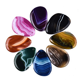 Dyed Natural Brazilian Agate Big Pendants, Oval