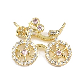 Латунные микропаве прозрачные подвески с фианитом, велосипедные прелести, долговечный, стойки покрытие, без свинца и без кадмия