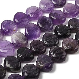 Нити из резных бусин из натурального аметиста, формы раковины