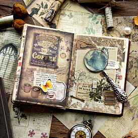 Papier scrapbook recto-verso vintage, pour scrapbook album bricolage, papier de fond, décoration de journal intime