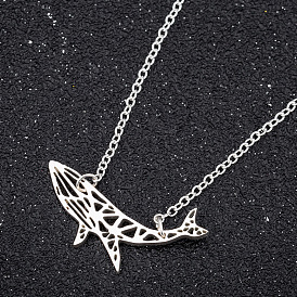 Stainless Steel Necklace Female Simple Personality Whale Clavicle Chain Marine Animal Jewelry