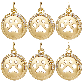 10 кулоны из латуни с микрочастицами и кубическим цирконием., реальный 18 k позолоченный, с целью перехода в кольце, плоские круглые с подвесками в виде лап